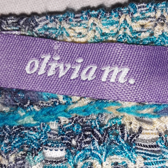 Olivia M. Gold threaded aqua sweater - Picture 4 of 4